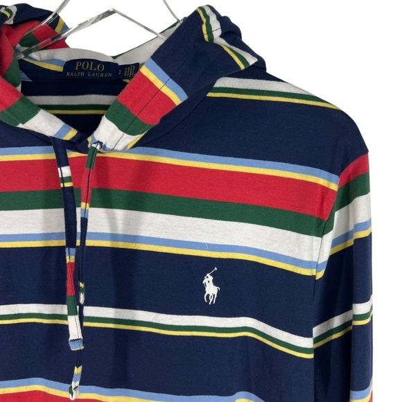 POLO RALPH LAUREN Cotton Striped Jersey Hooded Pullover Men's Size Large - Picture 3 of 6